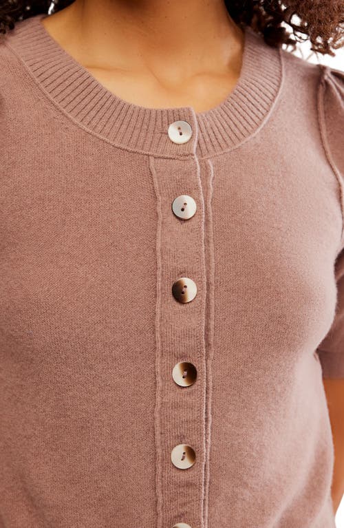 Shop Free People Isla Elbow Sleeve Wool & Cashmere Blend Cardigan In Ceramic Glaze