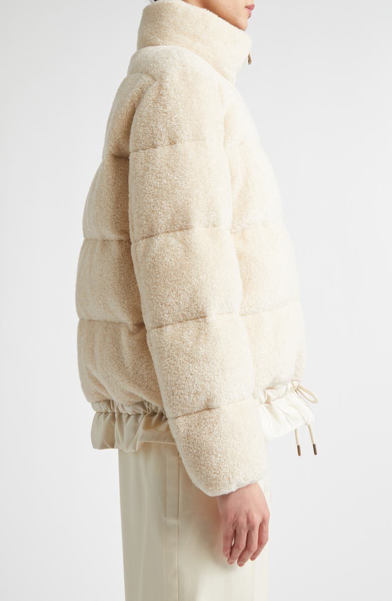 Moncler Cedre Teddy Down Jacket, Alternate, color, Beige