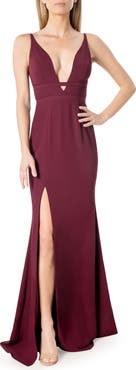 Dress the Population Viola Plunge Neck Mermaid Gown