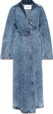 Alaïa Spiral Asymmetric Denim Trench