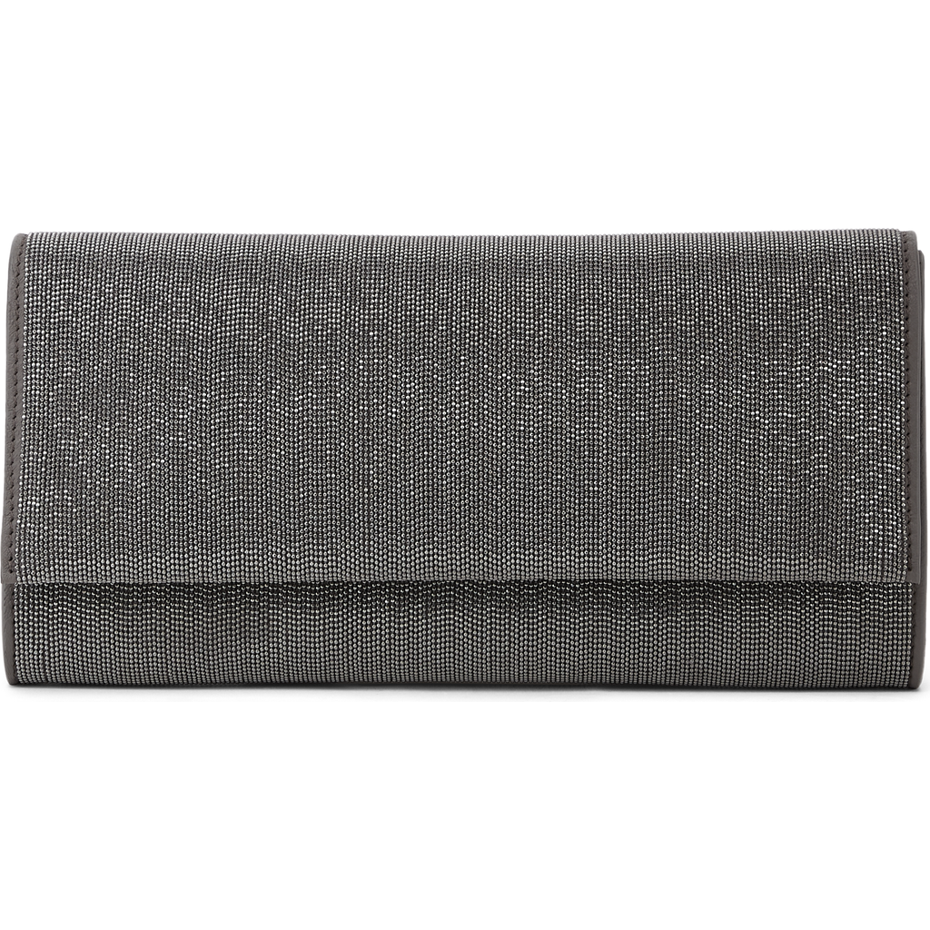Shop Brunello Cucinelli Precious Clutch In Silver