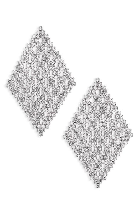 Crystal Mesh Drop Earrings