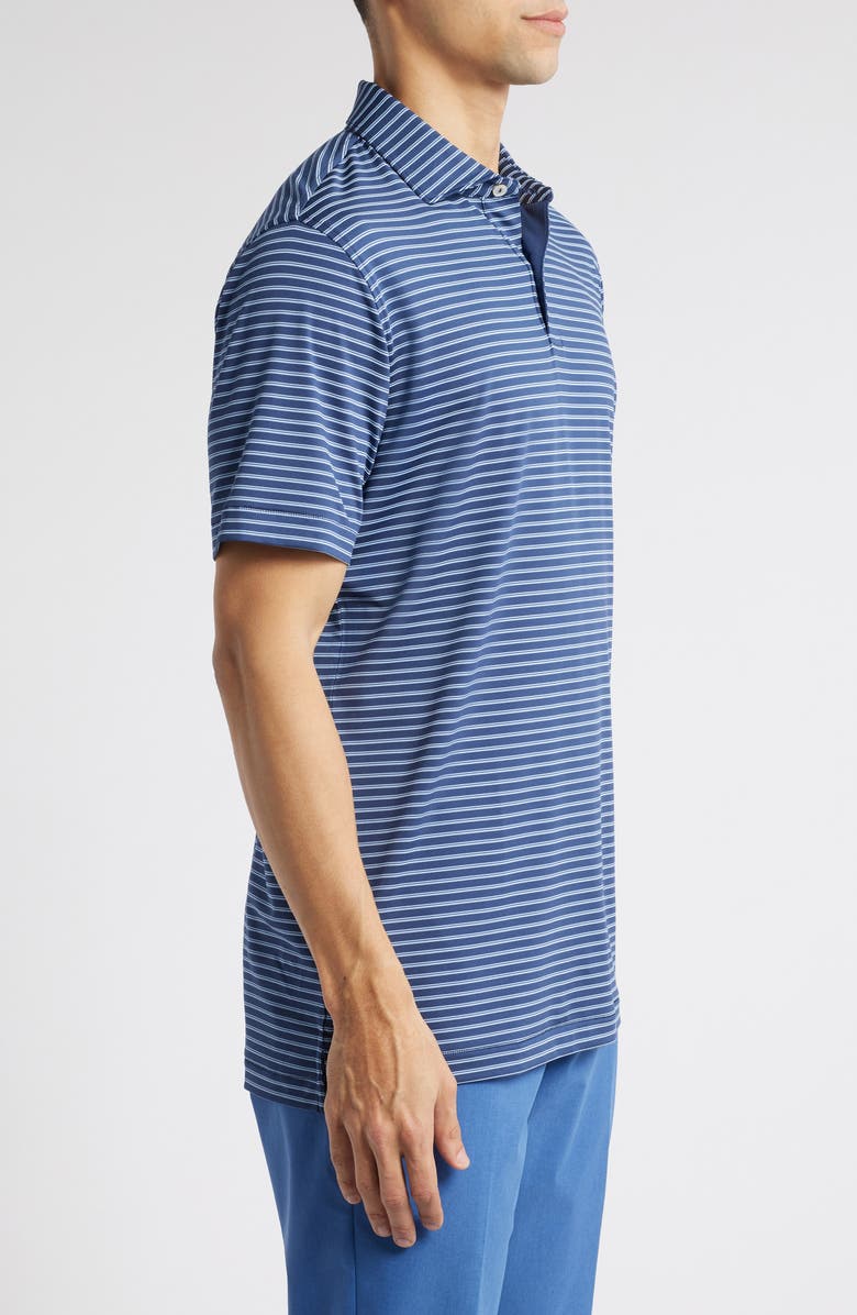 Peter Millar Bridge Stripe Performance Jersey Polo, Alternate, color, Navy