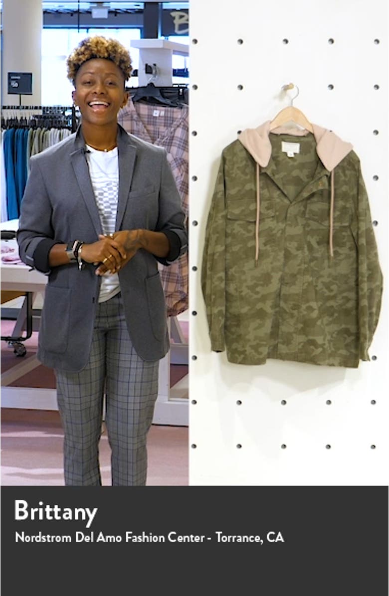 Hooded Stretch Cotton Utility Jacket, sales video thumbnail