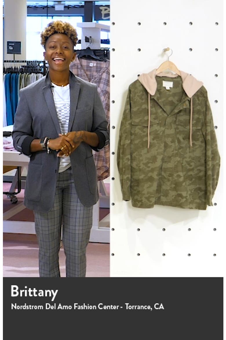 Hooded Stretch Cotton Utility Jacket video