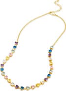 SAVVY CIE JEWELS Cubic Zirconia Heart Tennis Necklace