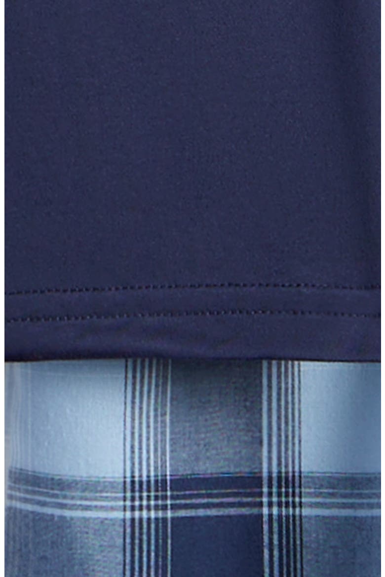 Kids' Pajama T-Shirt & Shorts Set, Alternate, color, NAVY PEACOAT PLAID