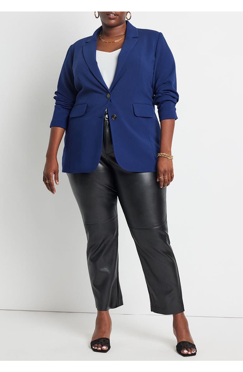 ELOQUII The 365 Semi Stretch Two Button Blazer, Alternate, color, Ocean Cavern