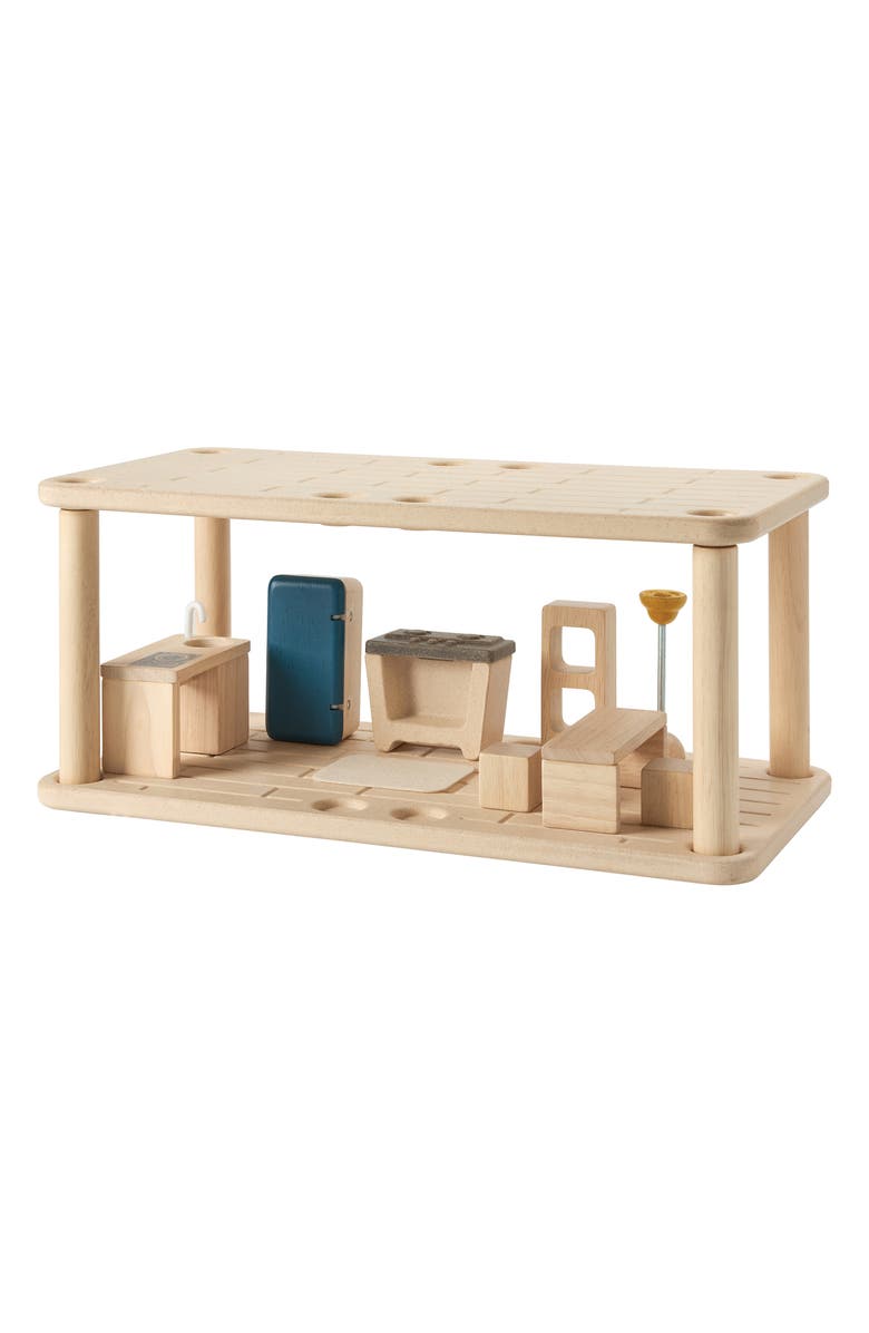 PlanToys<sup>®</sup> Dollhouse Kitchen & Dining Flat, Main, color, Brown