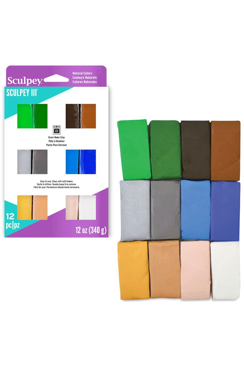 III Polymer Clay Multipack Naturals (12) 1oz, Alternate, color, Multicolored