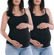 MOTHERHOOD MATERNITY Clip Down Nursing Tank Top Cami - 2 Pack