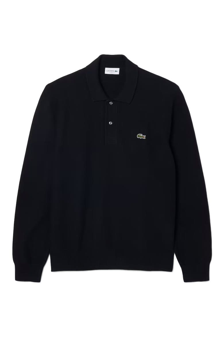 Long Sleeve Cotton Polo Sweater, Alternate, color, NAVY BLUE