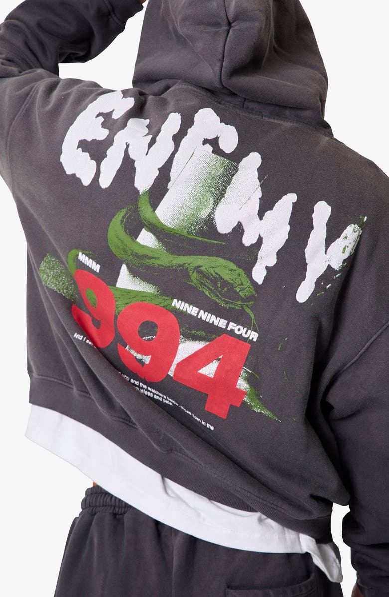 mnml Enemy Oversize Cotton Pullover Hoodie, Alternate, color, 