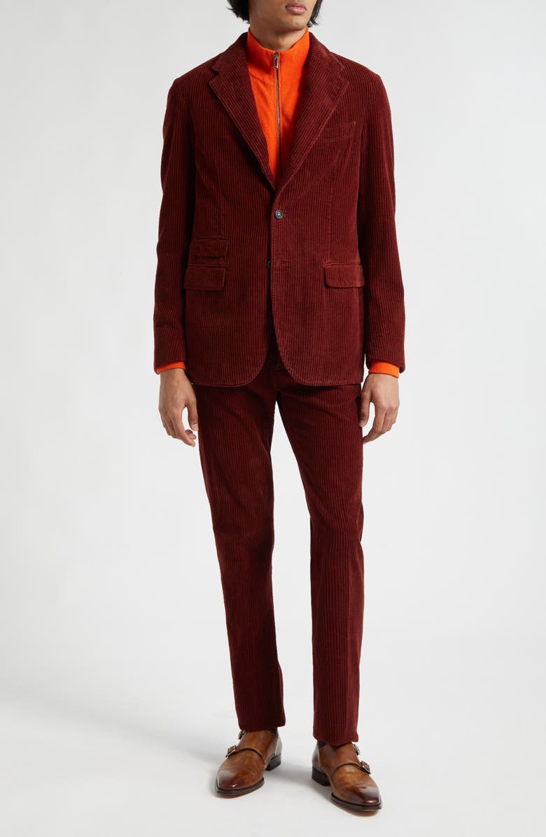 Massimo Alba Sloop Cotton Corduroy Suit, Alternate, color, Sierra