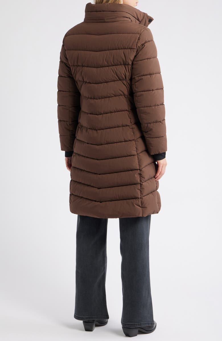 BCBG Max Azria Water Resistant Hooded Puffer Jacket, Alternate, color, Espresso