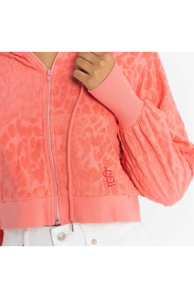 LUSSO Women's Lusso Pink St. Louis Cardinals Tabitha Cheetah Terry Full-Zip Sweatshirt, Alternate, color, Pink