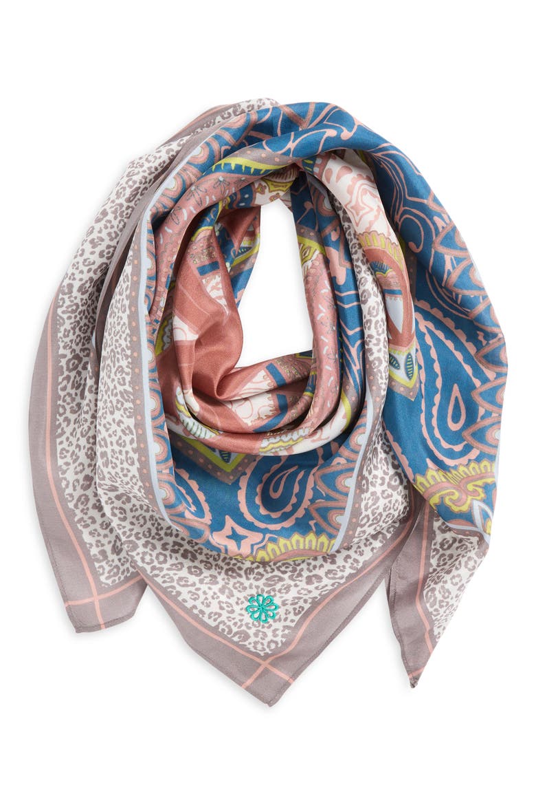 Silk Twill Square Headscarf, Main, color, SIGNATURE PAISLEY