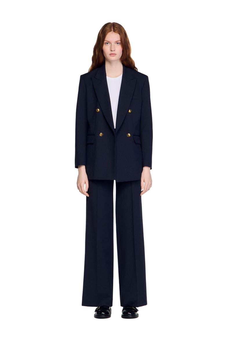 Pinstripe jacket, Alternate, color, Navy blue