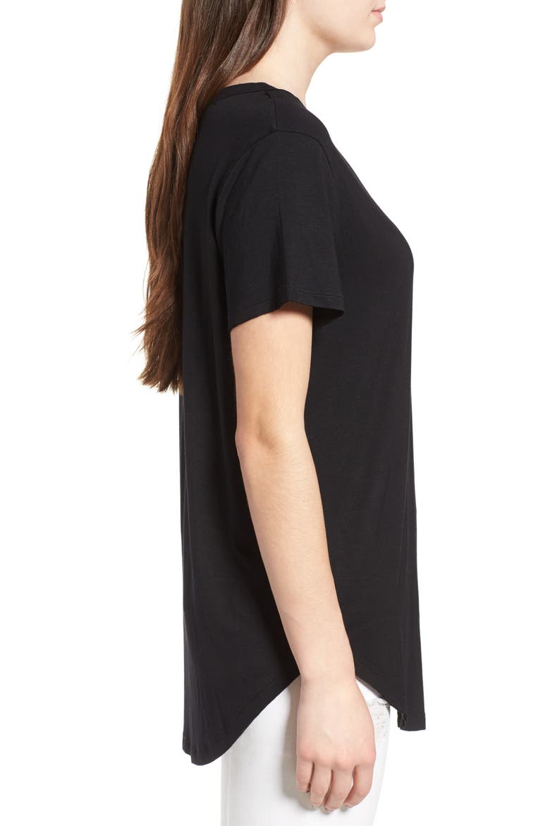 Split Edge Tee, Alternate, color, BLACK