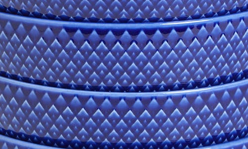 Lyngby Porcelaen Rhombe Color Set Of 4 Bowls In Dark Blue