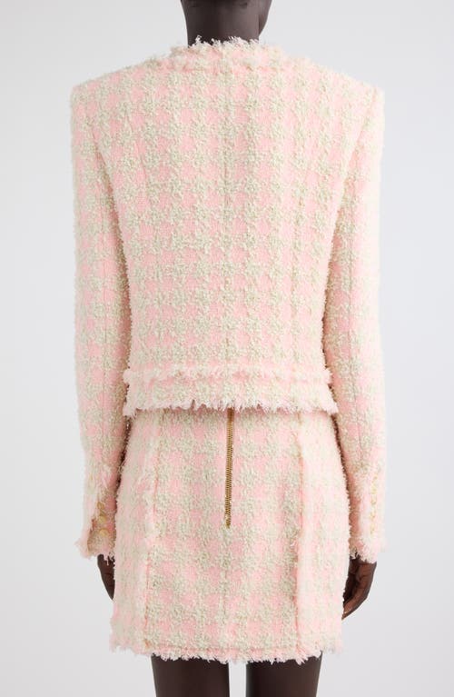 Balmain Five-button Tweed Jacket In Ohp Rose/multi