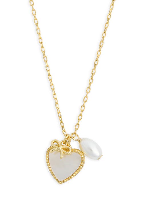 Argento Vivo Sterling Silver Sentimental Heart Pendant Necklace In Gold