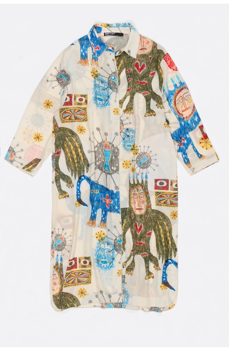 Bimba y Lola Textured Big Mask Straight Cut Dress, Alternate, color, Mask Big Ivory