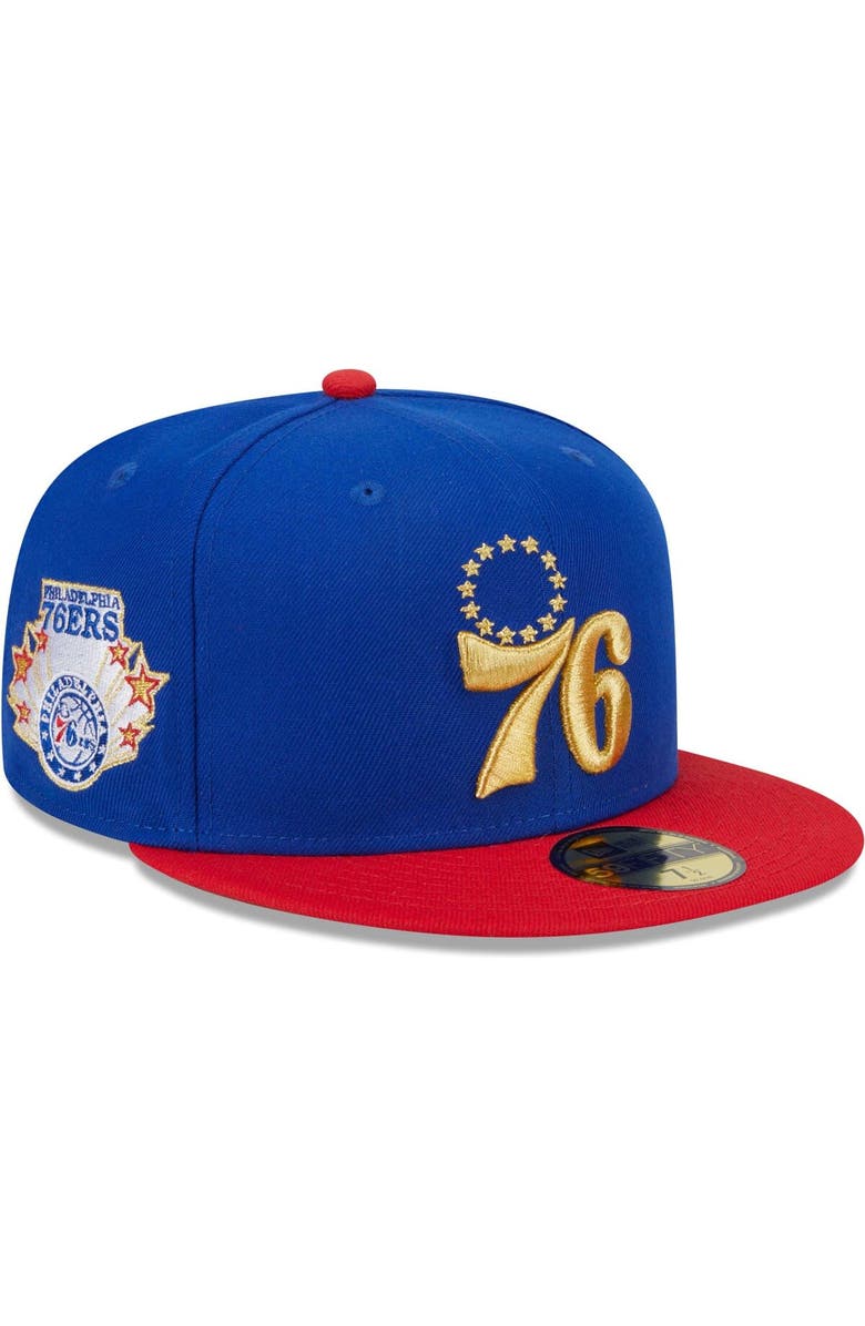 New Era Men's New Era Royal/Red Philadelphia 76ers Gameday Gold Pop Stars 59FIFTY Fitted Hat, Main, color, Royal