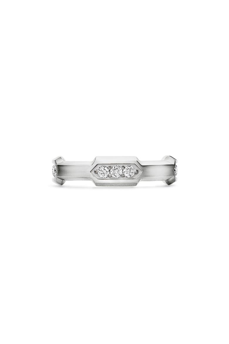 6MM HEX PAVE STATION BAND RING, Main, color, STERLING SILVER