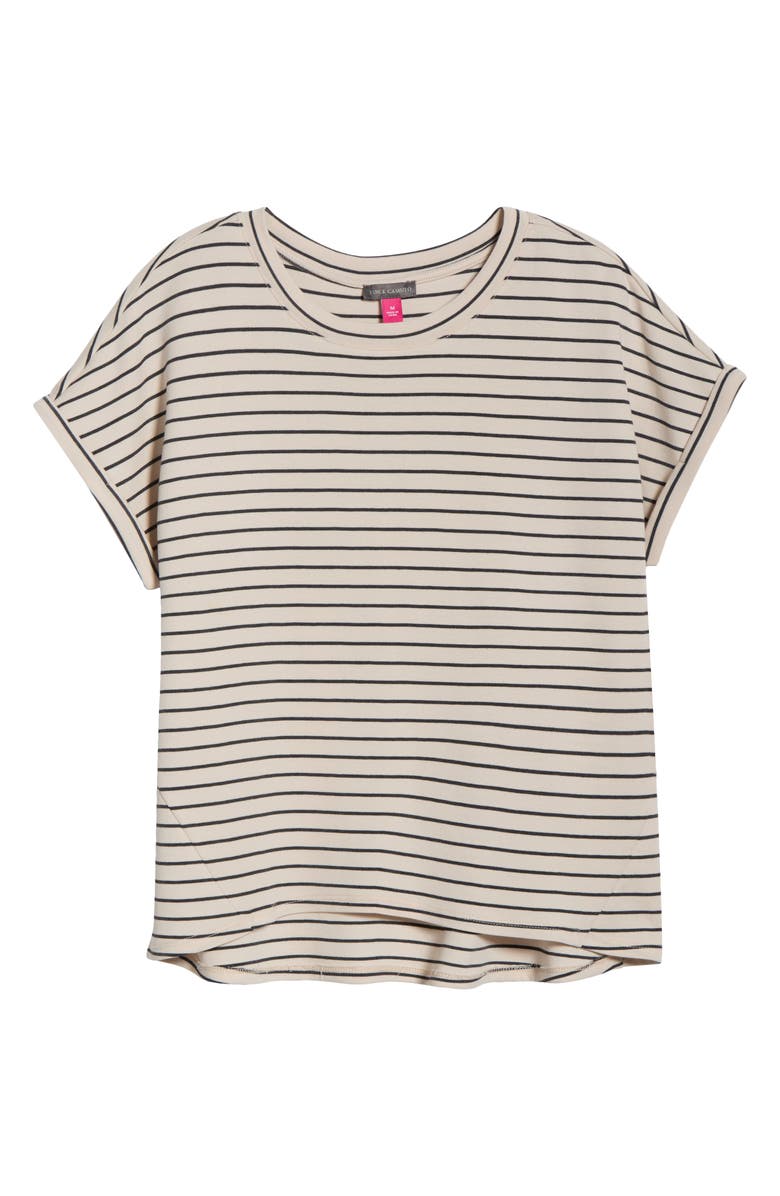 Vince Camuto Stripe High Low Tee, Main, color, Birch