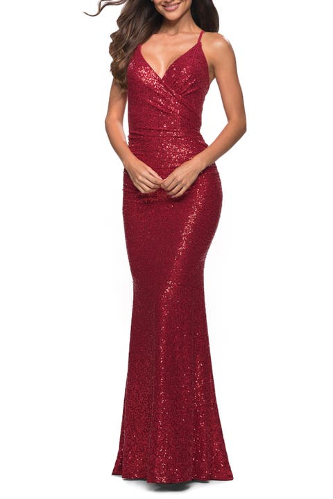 Wrap Style Long Gown in Beautiful Sequin