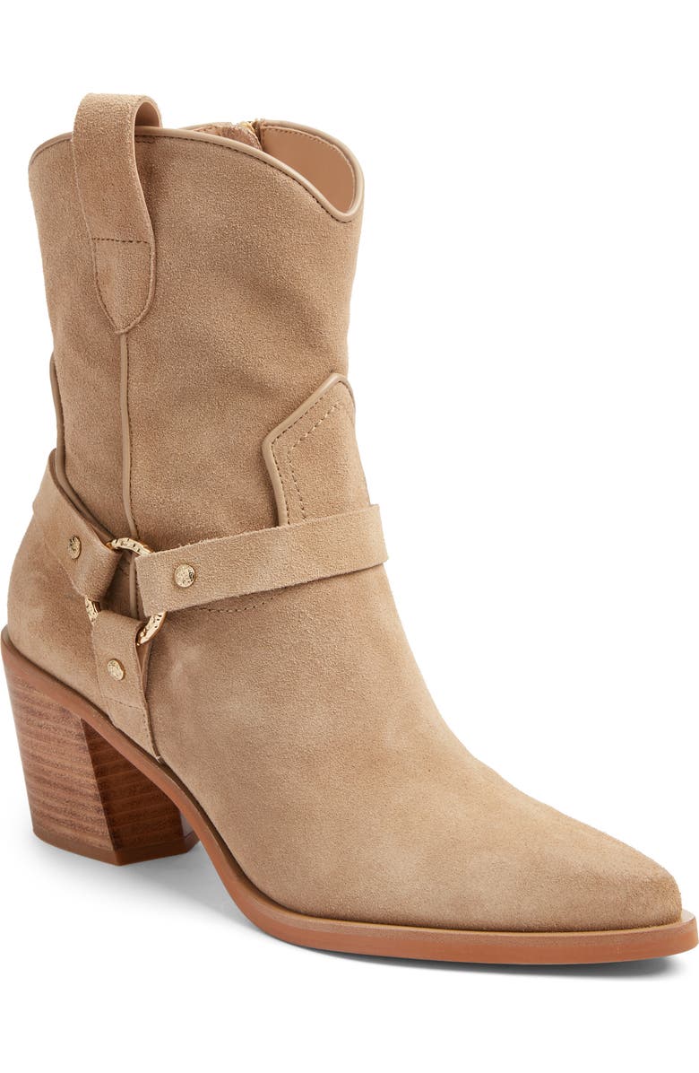 Dolce Vita Kenzen Western Harness Boot, Main, color, Dark Taupe Suede