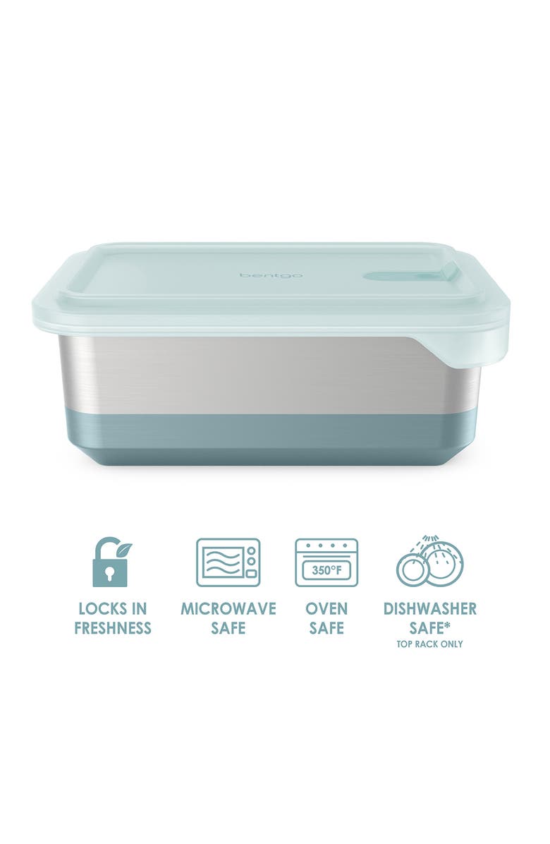 BENTGO MicroSteel Heat & Eat Container - Lunch Size 3 Cups - Aqua, Alternate, color, Aqua