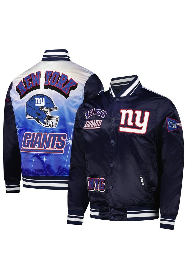 Men's Pro Standard Navy New York Giants Sublimated Satin Full-Snap Jacket, Main, color, Navy