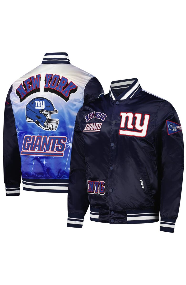 PRO STANDARD Men's Pro Standard Navy New York Giants Sublimated Satin Full-Snap Jacket, Main, color, Navy