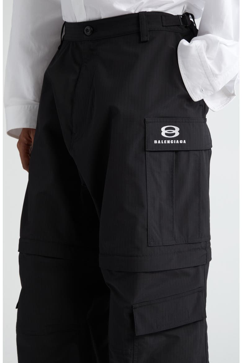 Light Zip-Off Ripstop Cargo Pants, Alternate, color, BLACK
