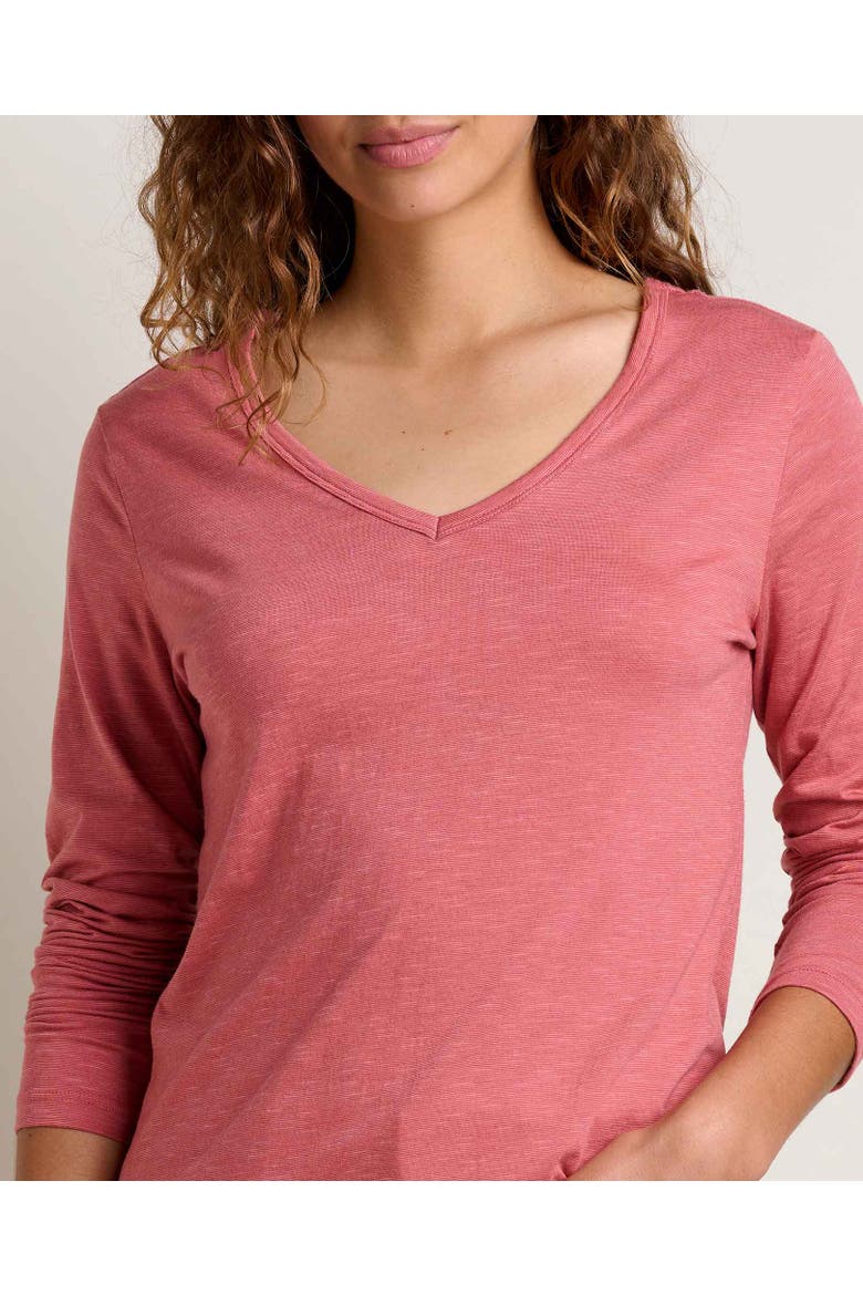 Marley Long Sleeve V-Neck Tee, Alternate, color, Dusty Cedar