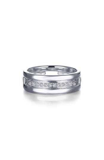 Lafonn Brick Style Simulated Diamond Band Ring In White/silver