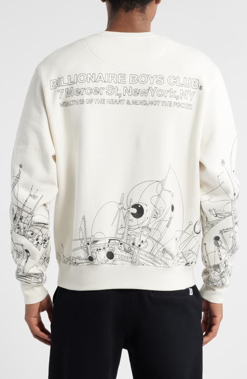 Billionaire Boys Club Bb Effigy Crewneck Sweatshirt In White
