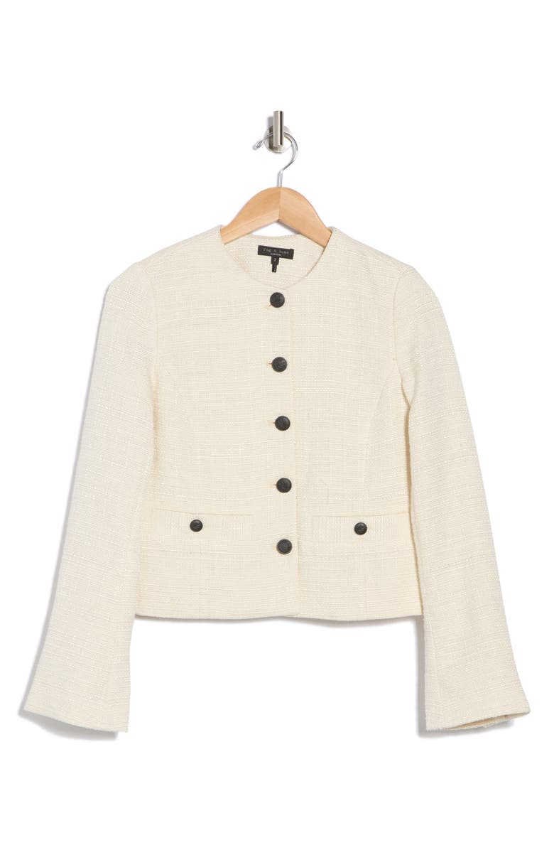 rag & bone Amaya Crop Jacket, Alternate, color, Ivory