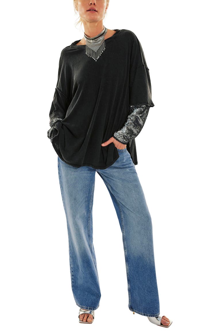 Nellie Sequin Twofer Top, Alternate, color, BLACK