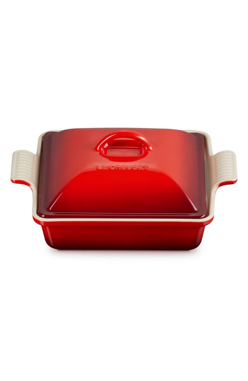 Le Creuset Heritage 2-quart Covered Square Stoneware Casserole In Cerise