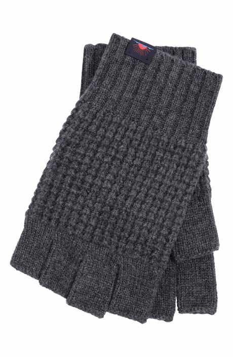 Faherty Waffle Fingerless Merino Wool Gloves