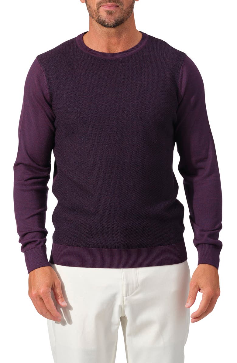 STUDIO GARNET LOS ANGELES Textured Merino Wool Pullover, Main, color,