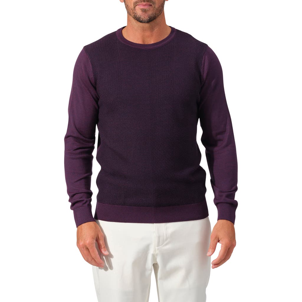 Studio Garnet Los Angeles Textured Merino Wool Pullover In Purple