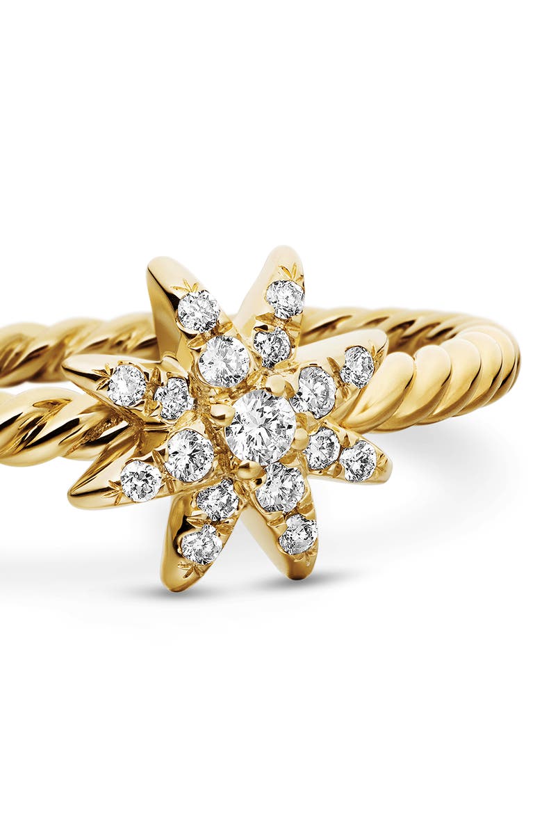 David Yurman Petite Starburst Diamond Ring, Alternate, color, Diamond/ Yellow Gold