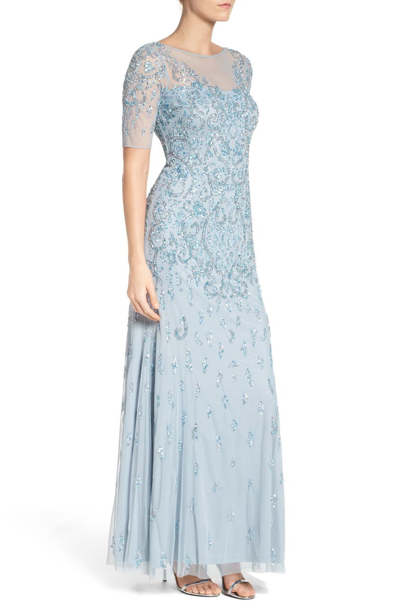 Adrianna Papell Embellished A-Line Gown, Alternate, color,