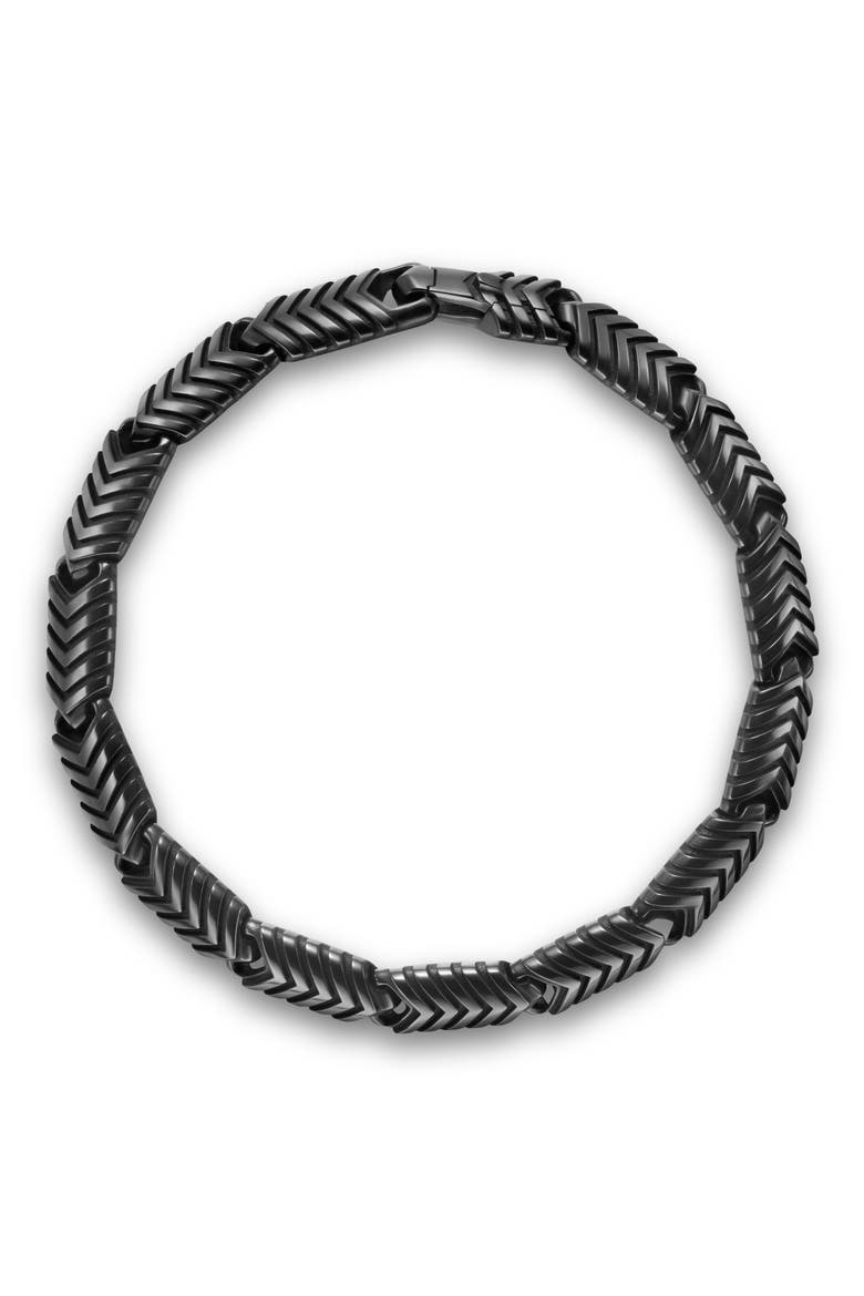 Chevron Link Bracelet in Black Titanium, Alternate, color, BLACK