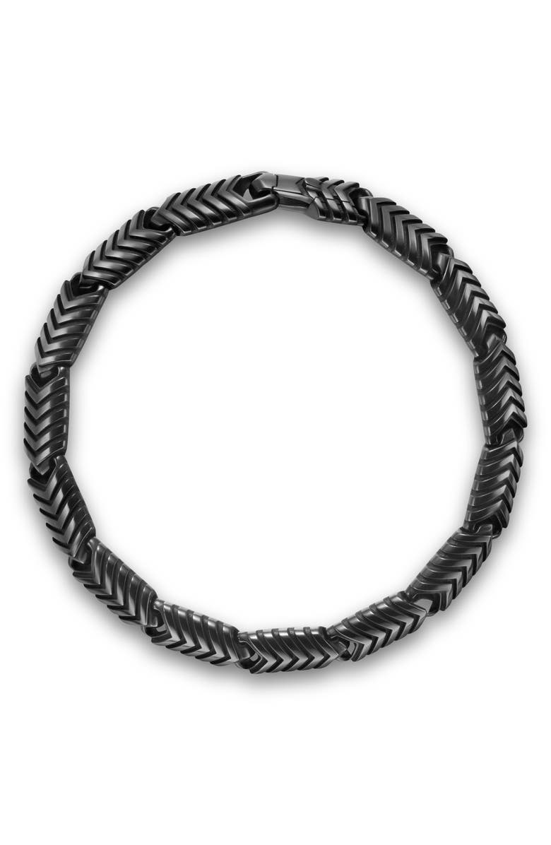 David Yurman Chevron Link Bracelet in Black Titanium, Alternate, color, Black