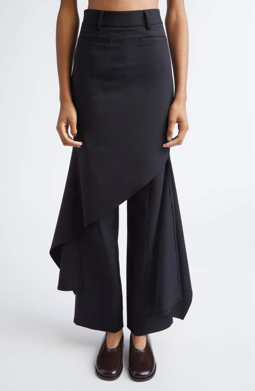 Monse Deconstructed Stretch Virgin Wool Skirt Pants In Black